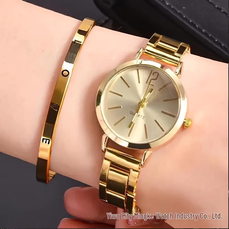 Fashionable Trendy Women's Digital Roman Dial Steel Band Watch