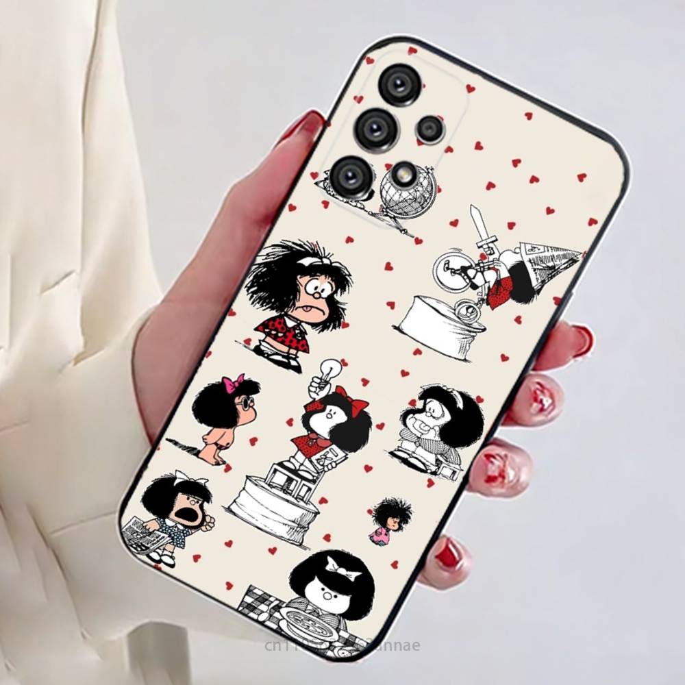 Funny M-Mafalda Phone Case For Samsung Galaxy A13,21s,22,31,32,52,53,71,80,A91 Soft Black Shell