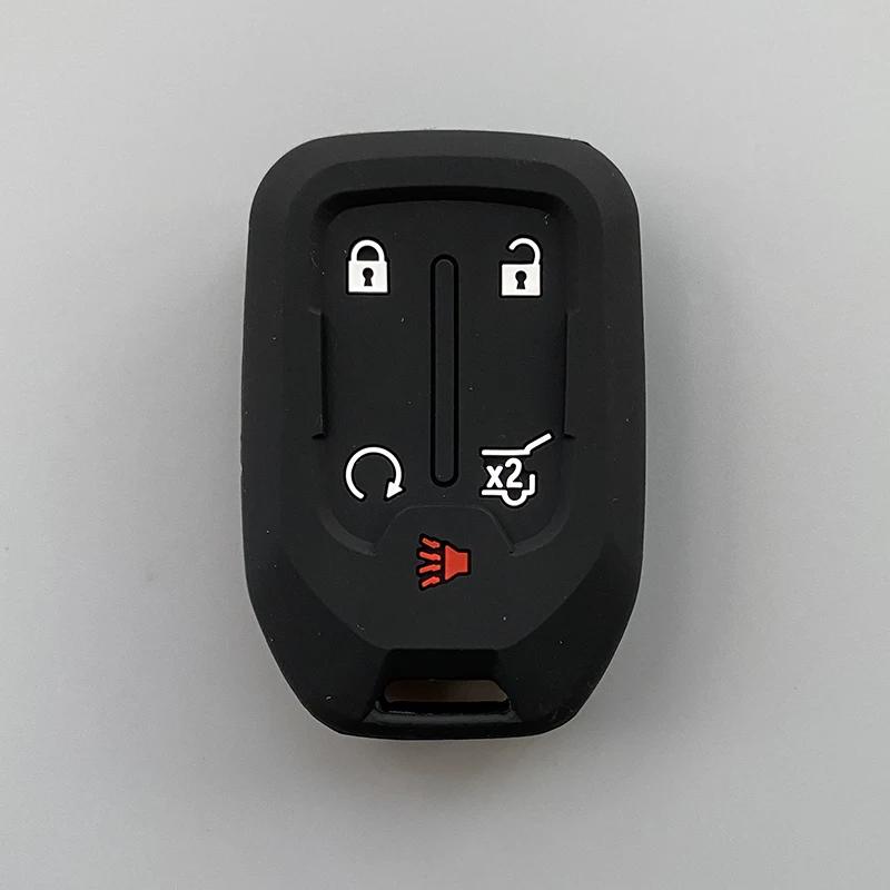 Silicone Car Key Cover Case Fob For Chevrolet Suburban Silverado GMC Terrain Yukon Tahoe Sierra Smart Auto Accessories Key Ring