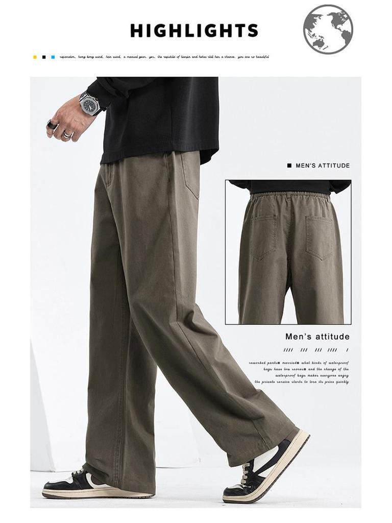 Mingge 2025 Herren Frühling/Sommer Locker Gerade Hose - Trendig, Einfarbig, Lässig und Vielseitig.