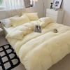 Bed Sheet Quilt Cover Nude Sleeping Pure Cotton Four-piece Set Washed Cotton Soft Bed Sheet Quilt Cover Solid Color Bedding