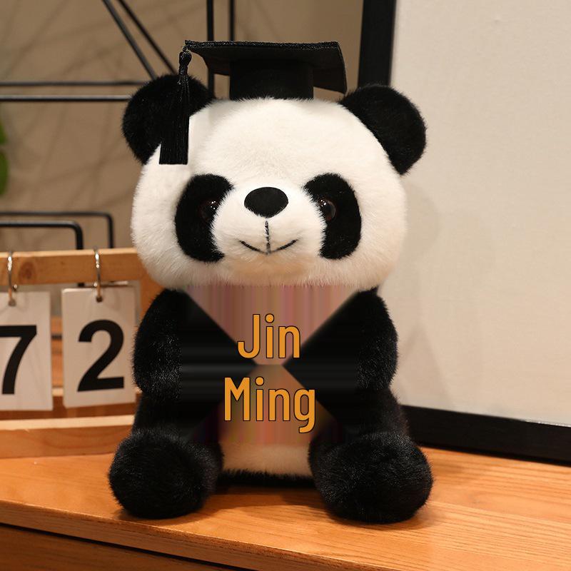 Graduation Panda Plush: Cute God of Studies Ornament for Success
