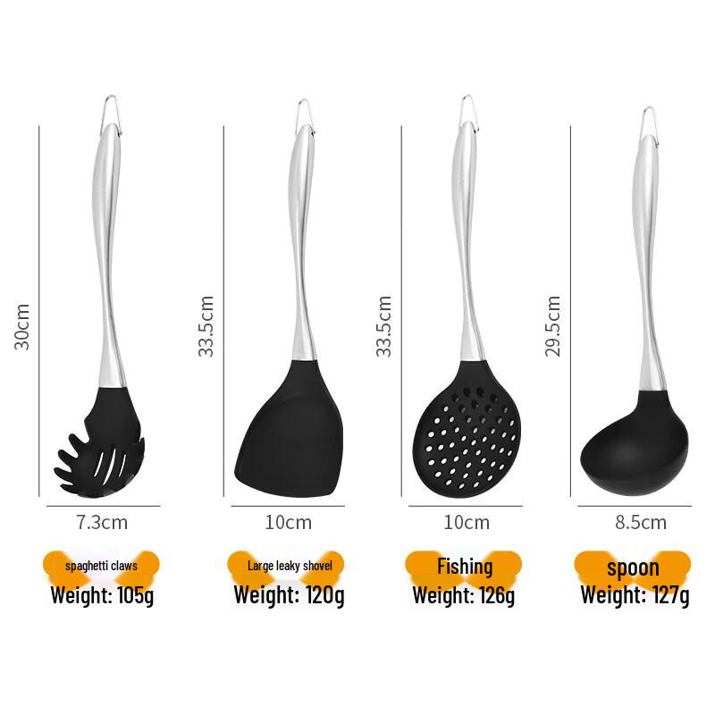 SMVP Silicone & Stainless Steel Kitchen Utensil Set
