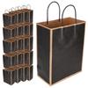 20 szt. Papierowa torba Kraft Wielokrotnego użytku Ekologiczna torba na ubrania prezenty 21 x 11 x 27,5 cm(Ciemny czarny )