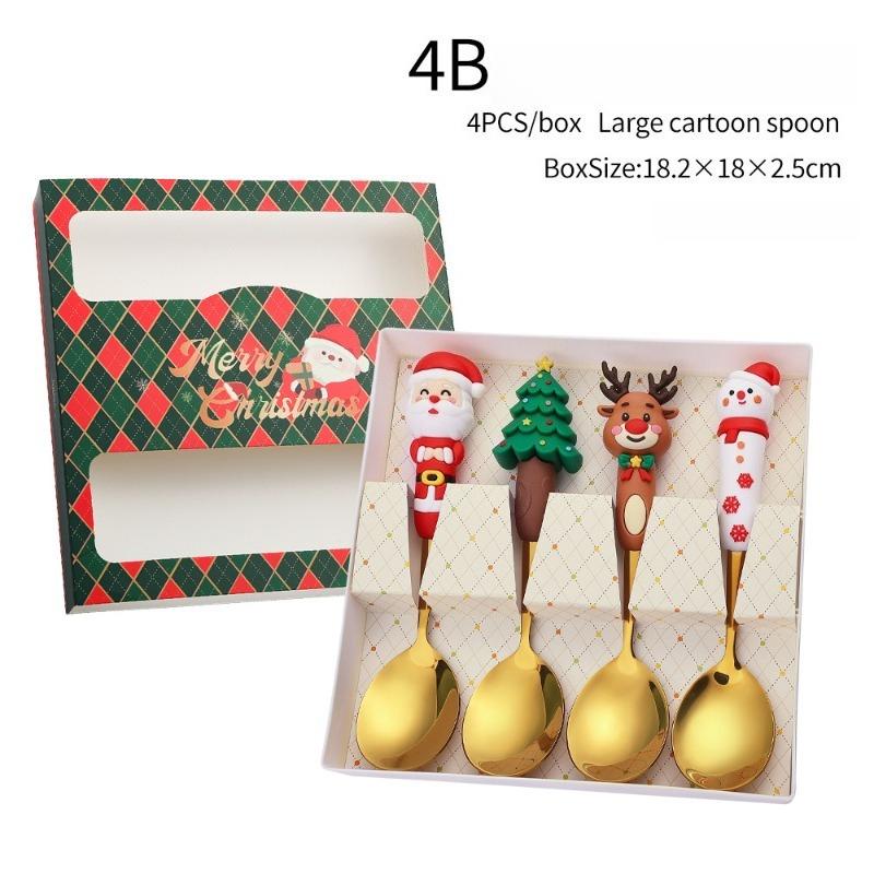 

Рождественская кукла ложка вилка милый и забавный Санта Клаус рождественская елка ложка золотой набор столовой посуды праздничная атмосфера
