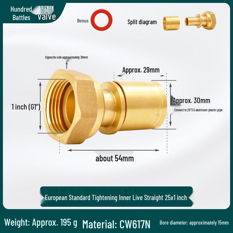 Brass Female Thread Union Reducer for Floor Heating Aluminum-Plastic Pipes