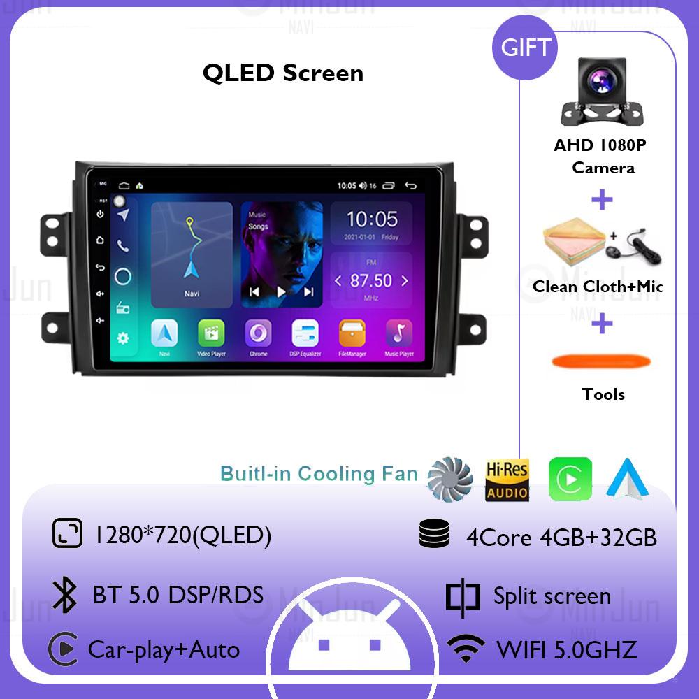 Android 14 for Suzuki SX4 2006-2013 Car radio For Fiat Sedici multimedia player Autoradio GPS navigation Carplay SWC HeadUnit