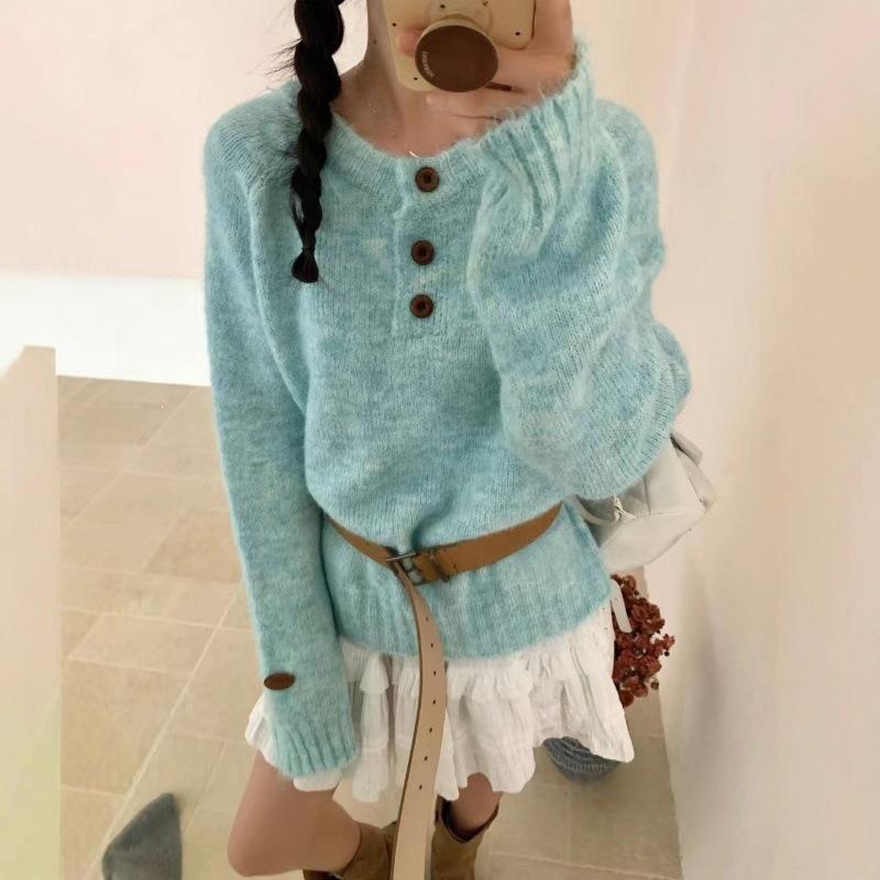 Autumn & Winter Korean Style Age-Reducing Knit Pullover Sweater for Women