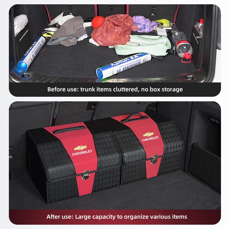 Leather Car Storage Box Trunk Foldable Portable Multiuse Bag For Chevrolet Spark Captiva Cruze Tracker Epica SS Z71 Sail Camaro