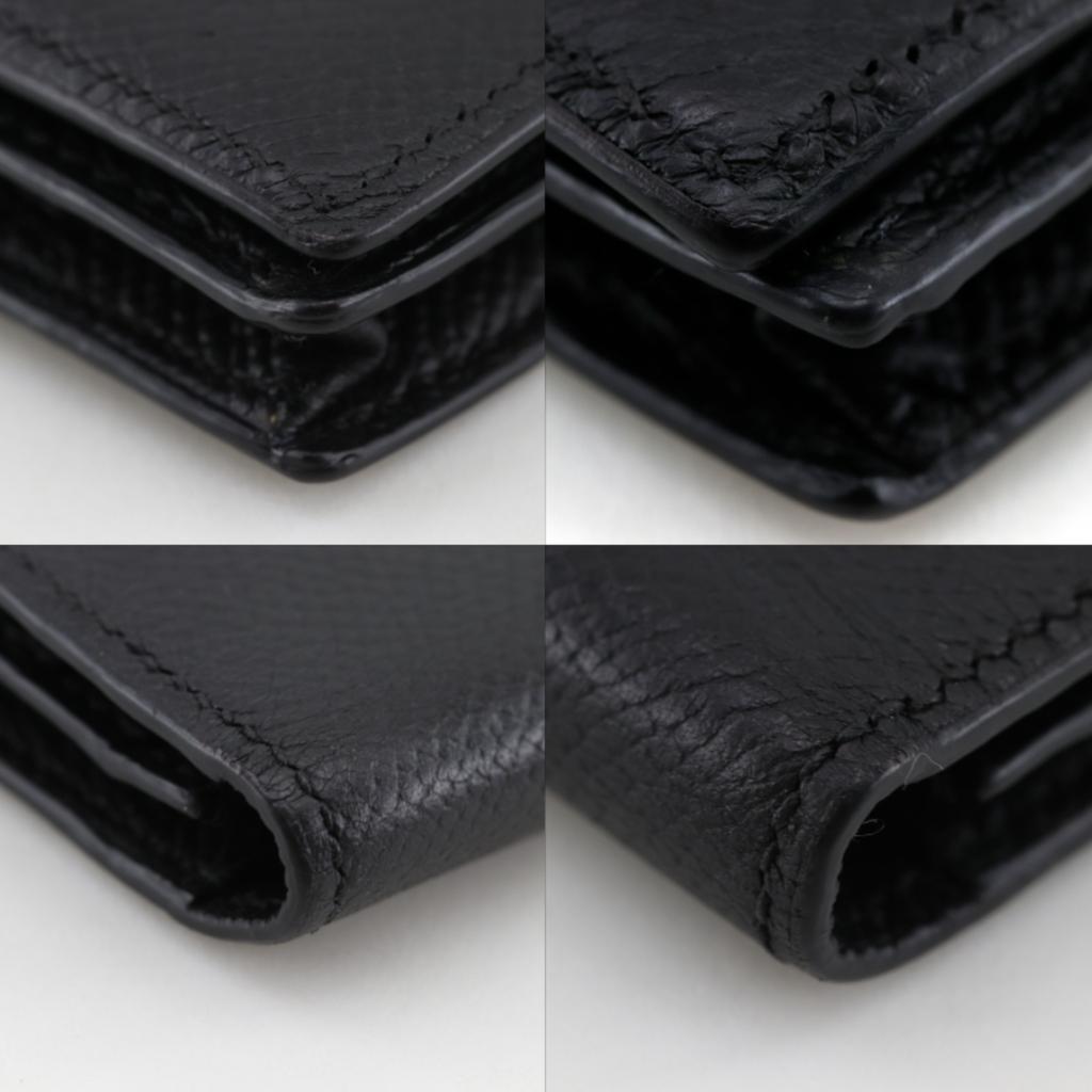 Hermes Beansufla Purse Black / SilverHardware Epsom Unisex Used