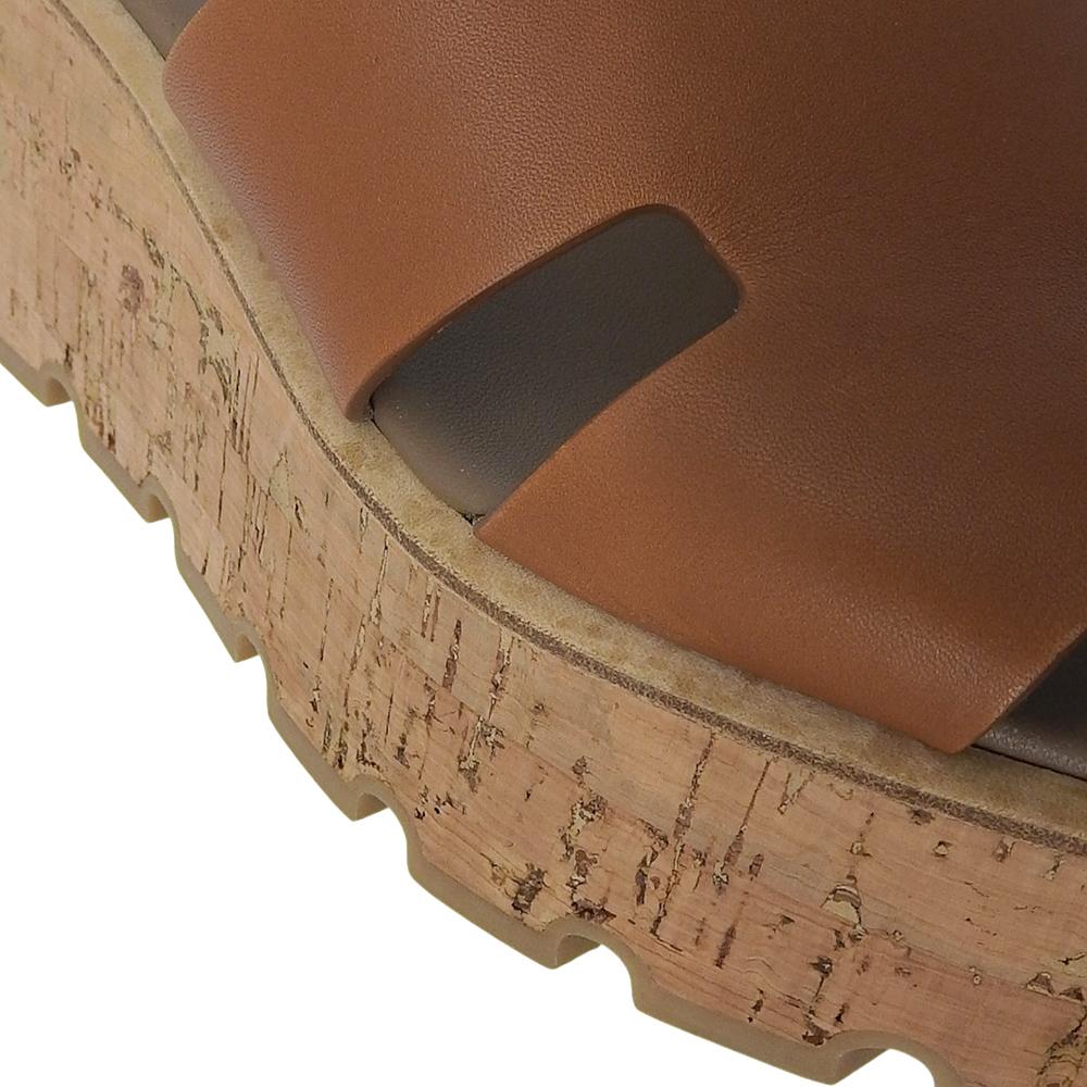 HERMES Eze platform sandals, women's, brown, size 36 shoes 36 BrownUsed