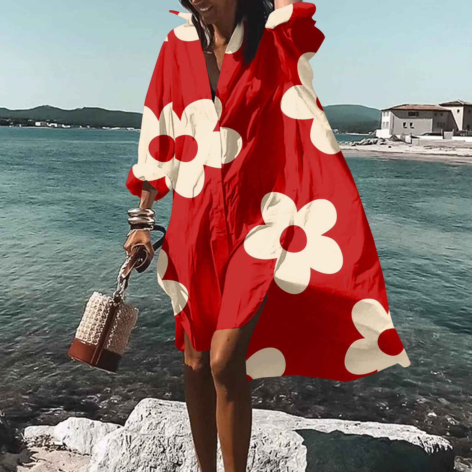 

Модна жіноча блуза з принтом, вільна святкова сорочка, сукня з довгим рукавом XXXXXL