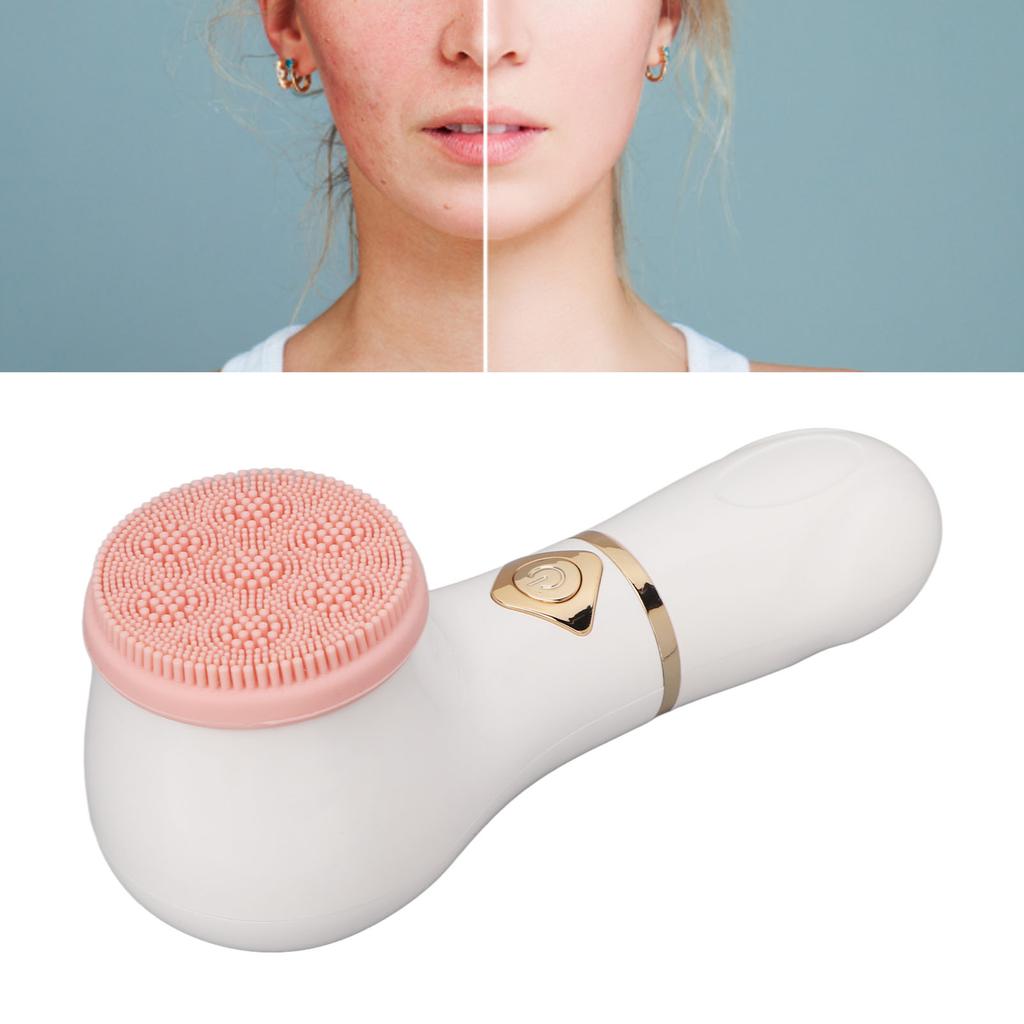 Facial Cleansing Brush 6000RPM Rotating Speed 3 Brush Head Electric Face Wash Brush White