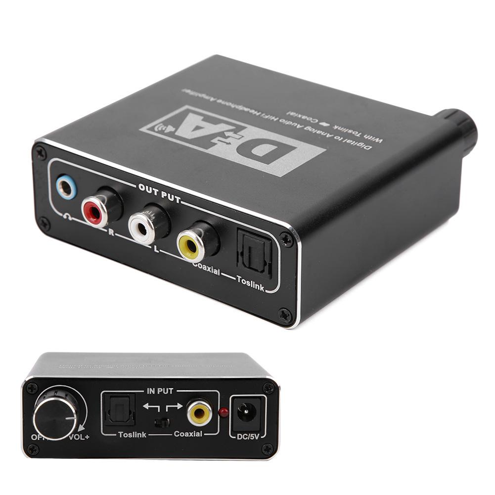 Portable Audio Converter Digital Coaxial Optical Fiber to Analog R/L Signal Converter 3.5mm Jack