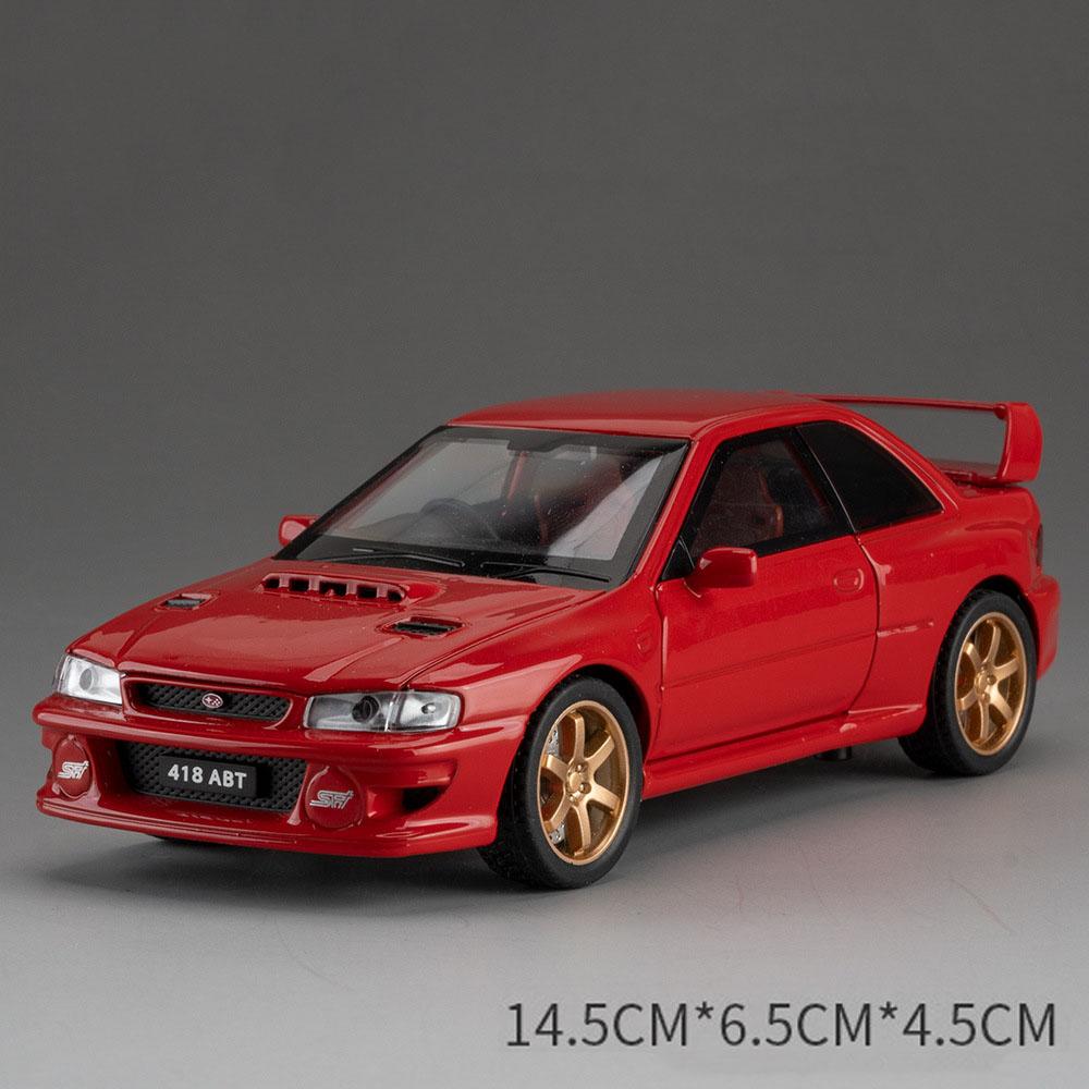 1:32 Scale Subaru Impreza STI Alloy Car Toy Model Doors Opened Shock Absorption Vehicle Models Sound Light Gifts for Children