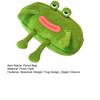 Pencil Bag Frog Wearing Glasses Design Plush Cloth Pencil Pouch Large Zipper Opening Stationery Organizer