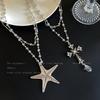 Starfish Layered Pendant Necklace - Seaside Style for Women