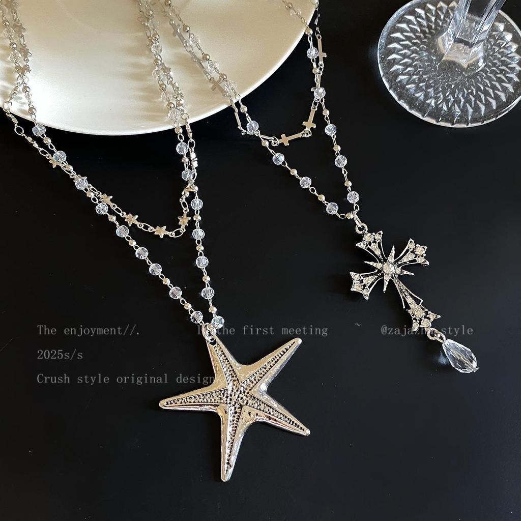 Starfish Layered Pendant Necklace - Seaside Style for Women