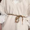 Bohemian Ethnic Style Waist Belt Pearl Beaded Dress Decoration Leather Weave Waist Chain  Party