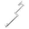 Brushed Pot Filler Faucet Stainless Steel Wall Mount Commercial Kitchen Stove Stretchable Double Joint Swing Arm Single