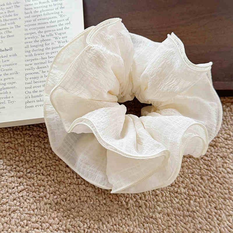 Soft Yarn Large Scrunchies Double Layers Hair Rope Summer Colorful Elastic Hair Band Ponytail Holder Rubber Bands Women Hair Acc