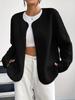 2025 Autumn/Winter Women's Fashion Casual Solid Color Cardigan Jacket