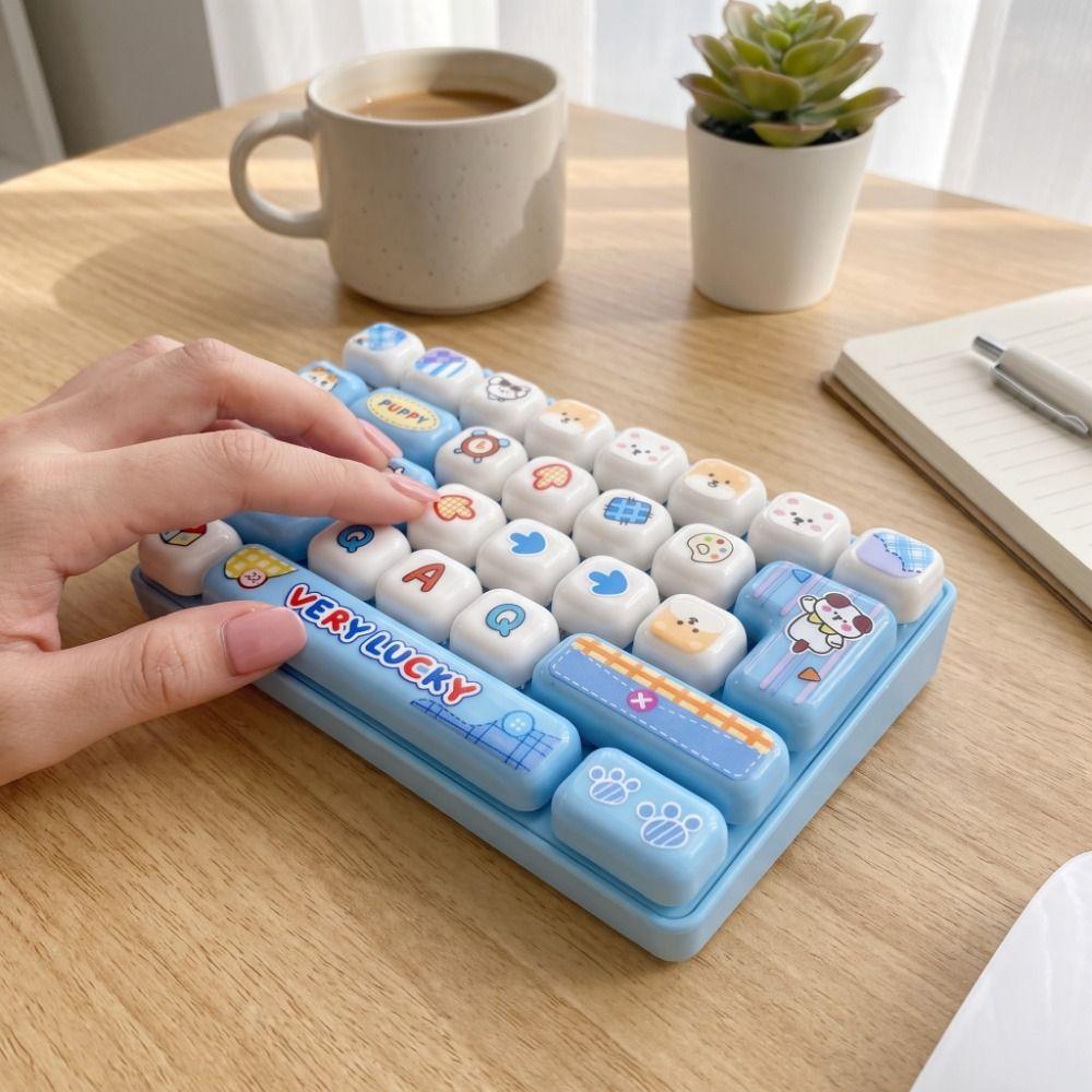 Simulation Keyboard 26-Key Keycap Clicker Candy Color Mini Keyboard Pendant  Desktop Decoration
