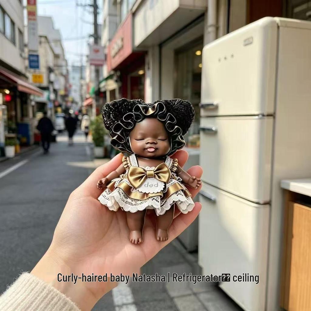 Black Gold Lolita Magnetic Natasha Doll Refrigerator Sticker - Unique Home Decor