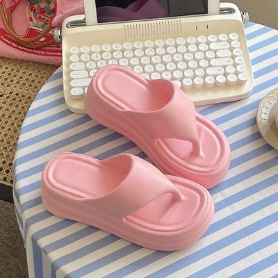 Sandales à plateforme pour femmes Nouvelles pantoufles rehaussantes Pantoufles d'été pour femmes Semelle épaisse en EVA résistante à l'usure Pantoufles d'intérieur pour femmes