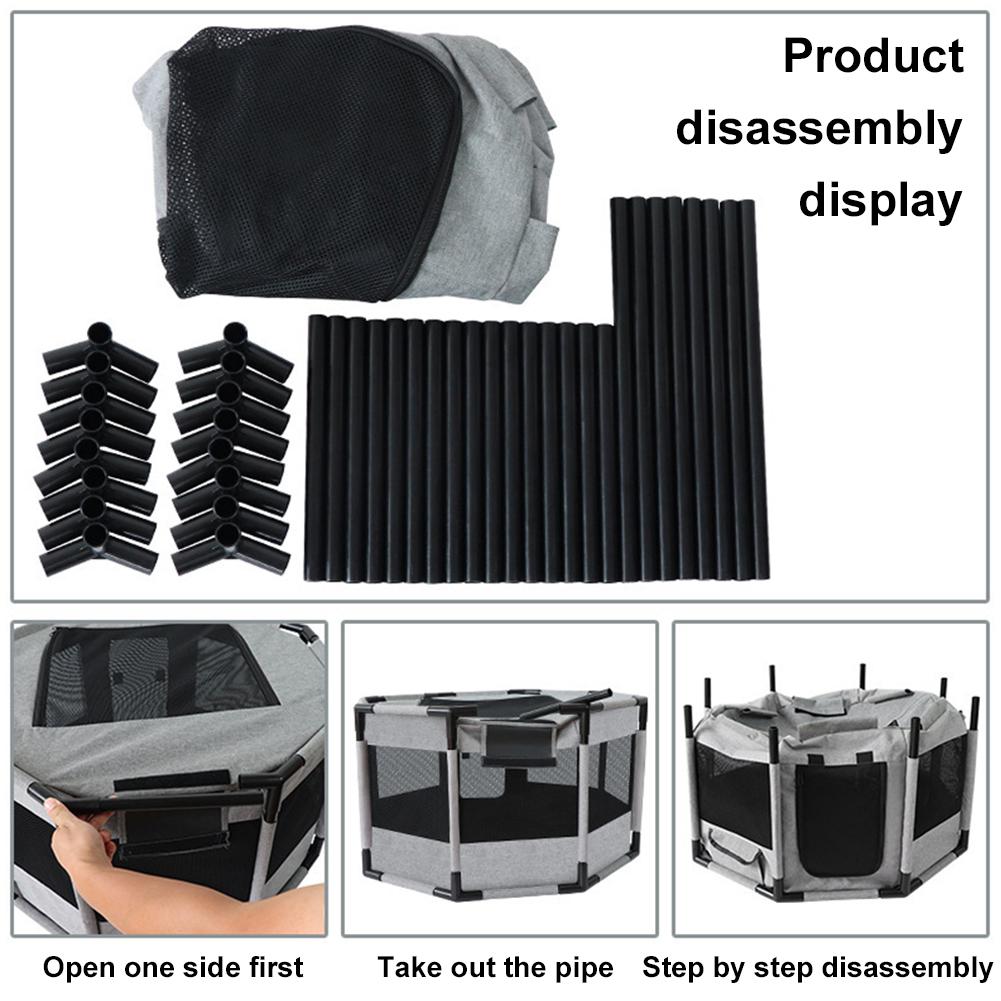 Octagon Breathable Mesh Dog Crate Oxford Fabric Portable Kennel Cage Waterproof Portable Foldable Cat Tent for Puppy Dog Cat