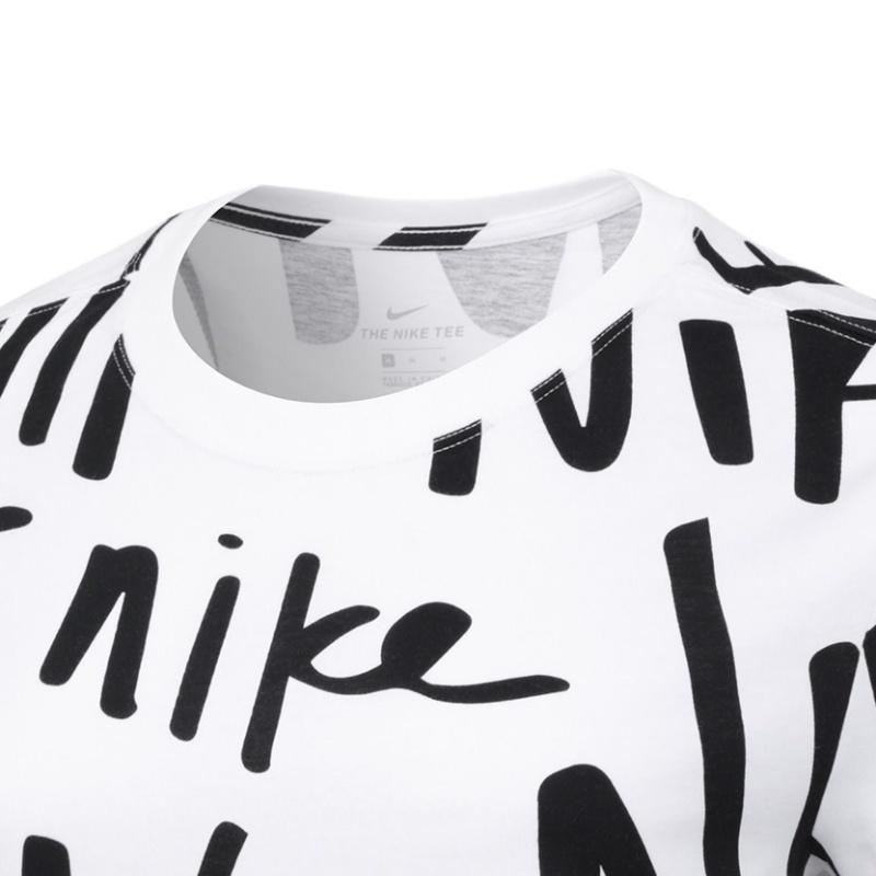 Nike Sportswear Letter Round Neck Comfortable Short Sleeve Regular T-Shirt Women Tops White Black CD8248-100