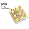Creative Gifts for Stress Relief Dumpling Keycap Fidget Toy, Soft Squeeze Pendant with Keychain, Light Up Keychains Cute Bun Bag Charm Anxiety