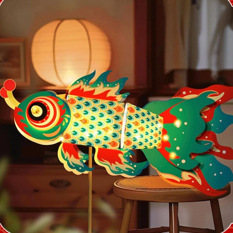 Use Friendly Lanterns DIY Materials Pack Creative Autumn Festival Fish Lanterns DIY Project for School Event