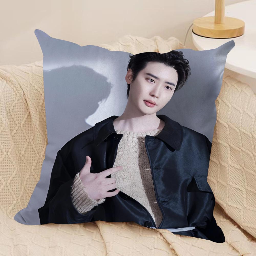 Lee Jong Suk Cushion Cover Silky Short Plush DoubleSided Printed Pillow Case for Sofa All Seasons Home Decor Gift