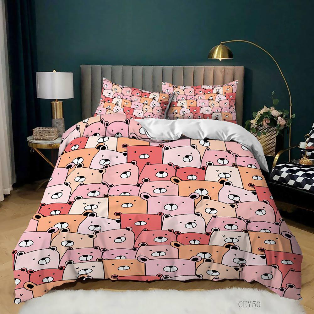 Cartoon Animal Cow Three-Piece 3D Digital Printing Kit Sheet
