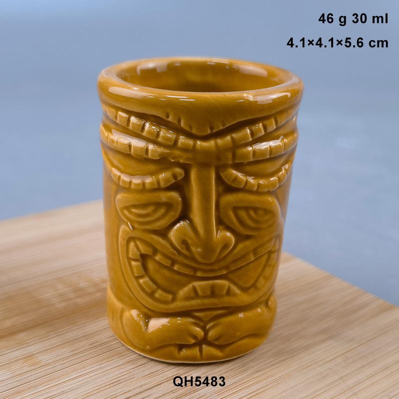 American Ceramic Relief Cup Hawaiian Cocktail Cup Grimace Cup Ceramic Tiki Cup Bar Tiki Cup