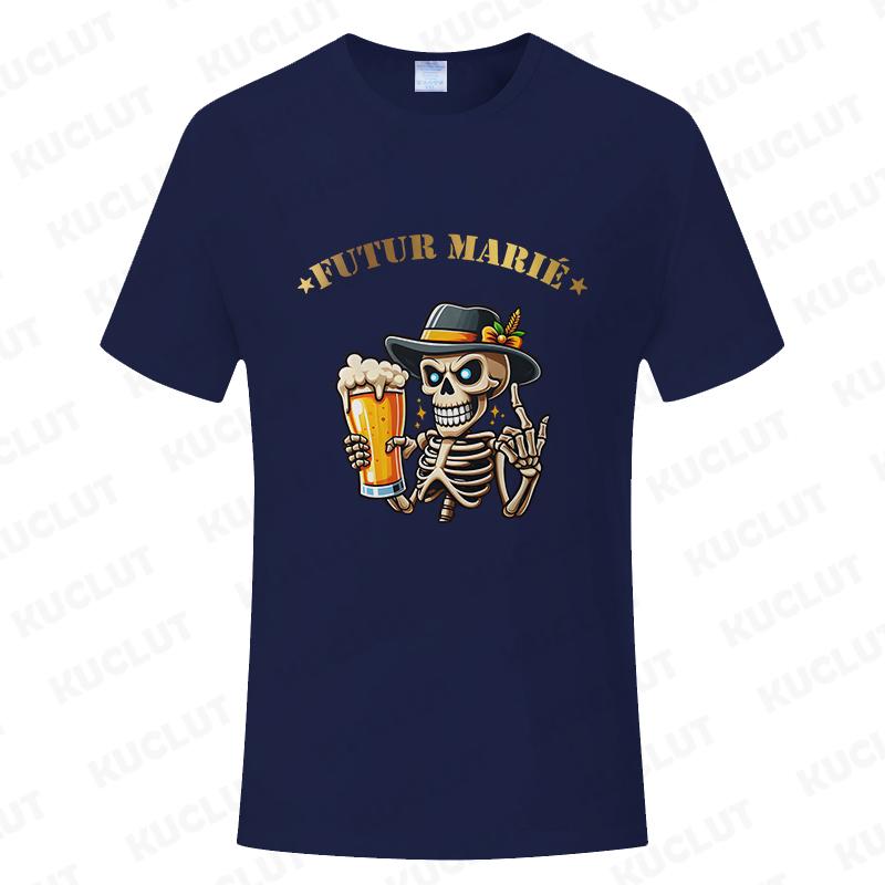 Französisches Herren Evg Future Groom Man T-Shirt Freund Single Abschied Junggesellenabschied T-Shirt Team Verheiratet Bräutigam Kurzarm T-Shirts