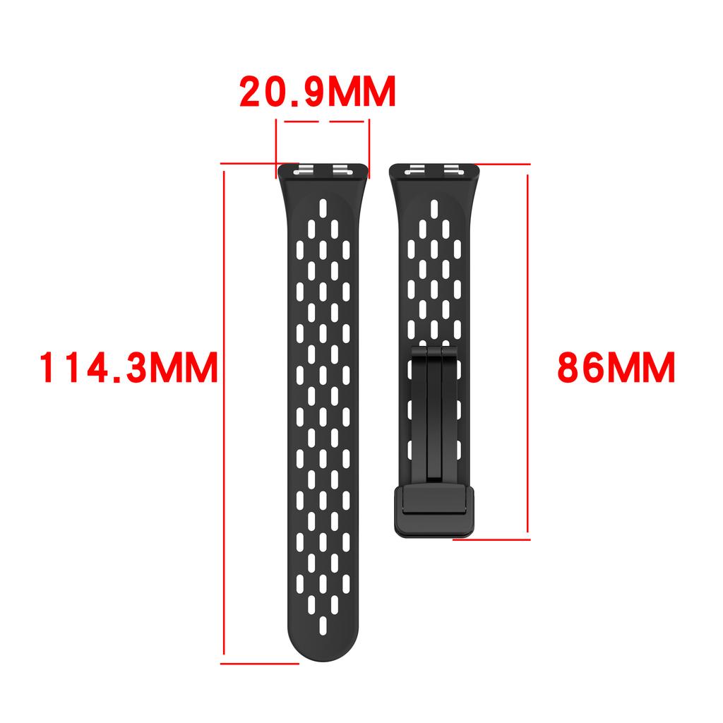 Silicone Magnetic Buckle Mesh Silicone Strap For Huawei Band 11Pro Sport Breathable Watch Band For Huawei Smart Band 11 NFC Replacement Bracelet Loop