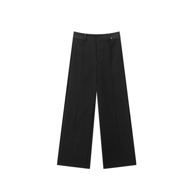PEACEBIRD Women's Wide-Leg Straight-Fit Casual Trousers