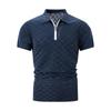 Summer New European and American Men's Lapel Zipper Daily Casual Sports Polo Shirt
