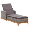 Day and Night - Day and Night Lounger In Synthetic Rattan and Solid Gray Acacia Wood