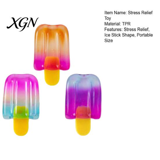 Ice Stick Stress Ball Colorful Squeeze Toy Relief Simulation Cream Sensory TPR Hand Exercise Summer Party Birthday