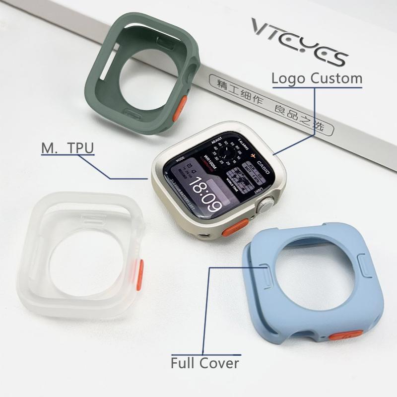 Bumper Soft Silicone Case For Apple Watch Ultra 11 10 9 8 7 6 SE 5 Anti-drop Shockproof Matte Cover For iwatch 49mm 41mm 42mm 46mm 40mm 44mm 45mm