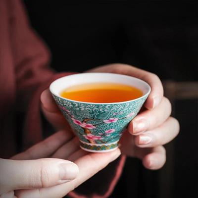 6 Tassen Keramik Kleine Teeschale Handbemalt Pfingstrose Teetasse Outfit Chinesisches Kungfu Teegeschirr Zeremonie Tasse