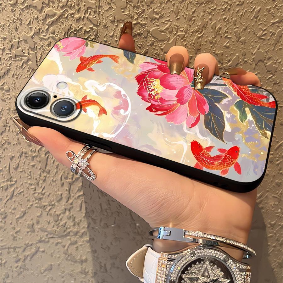 Oil Painting Flower Case for Apple iPhone 17 Pro Max 14 Air 16 XR XS MAX 11 12 15 Pro 7 8 13 Funda Phone Cover