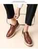 2026 Spring Men's Brogue Shoes: Korean Style, British Trend, Breathable, Formal Leather for Weddings and Business