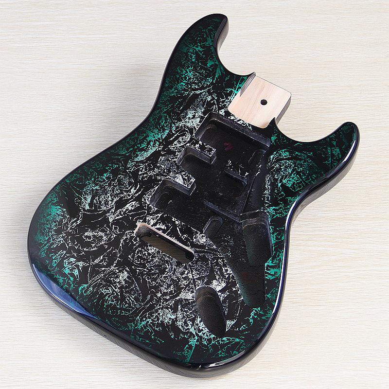 Green-White Gradient Glossy Electric Guitar Body - Musical Instrument DIY Accessory