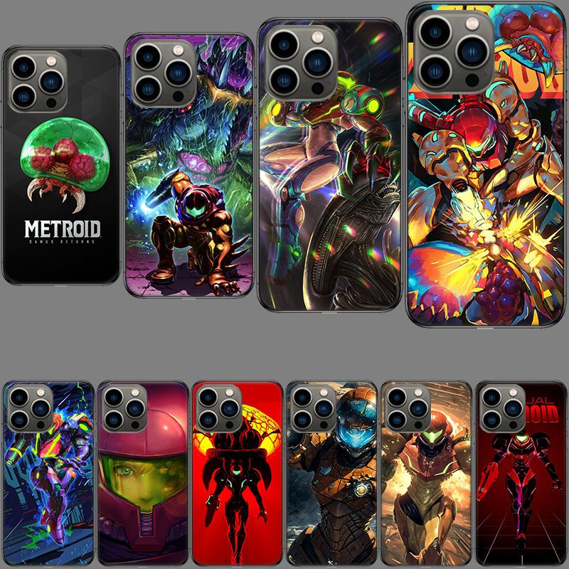 Game M-METROID Phone Case For Iphone 16E 15 Pro 14 Plus 17E 16 17 Pro Max Air 11 12 13 Mini Shockproof Capa Cute Cover TPU Cl