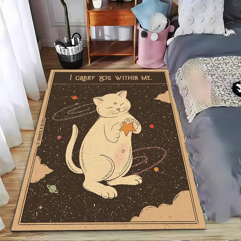 

Cute Cat in Dreamy Space Rug Suitable for use as an anti-slip game mat for living room and bedroom sofas 40x60cm( 15x23in )