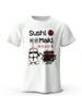 Kawaii Sushi Harajuku Printed 100% Cotton T-Shirt, Soft & Breathable Round Neck Short Sleeve Tee, Unisex Cute Style